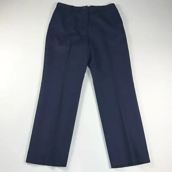 Pendleton Virgin Wool Flat Front Fully Lined Navy Blue Dress Pants Size 10 - Picture 1 of 10